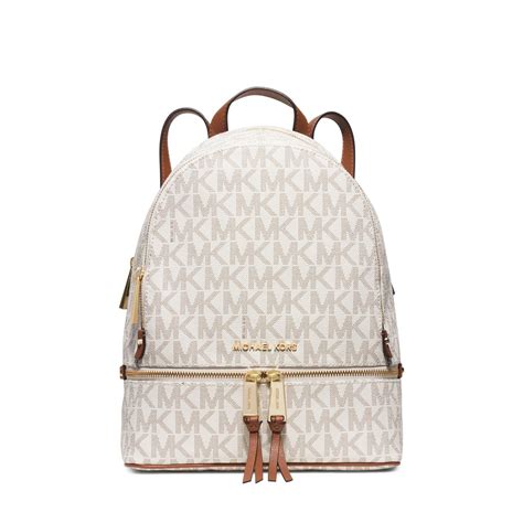 michael kors white leather backpack|Michael Kors Backpack new collection.